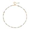Elegant Green Stone & Mother-of-Pearl Bamboo Necklace – Women's Mixed Metal Choker
