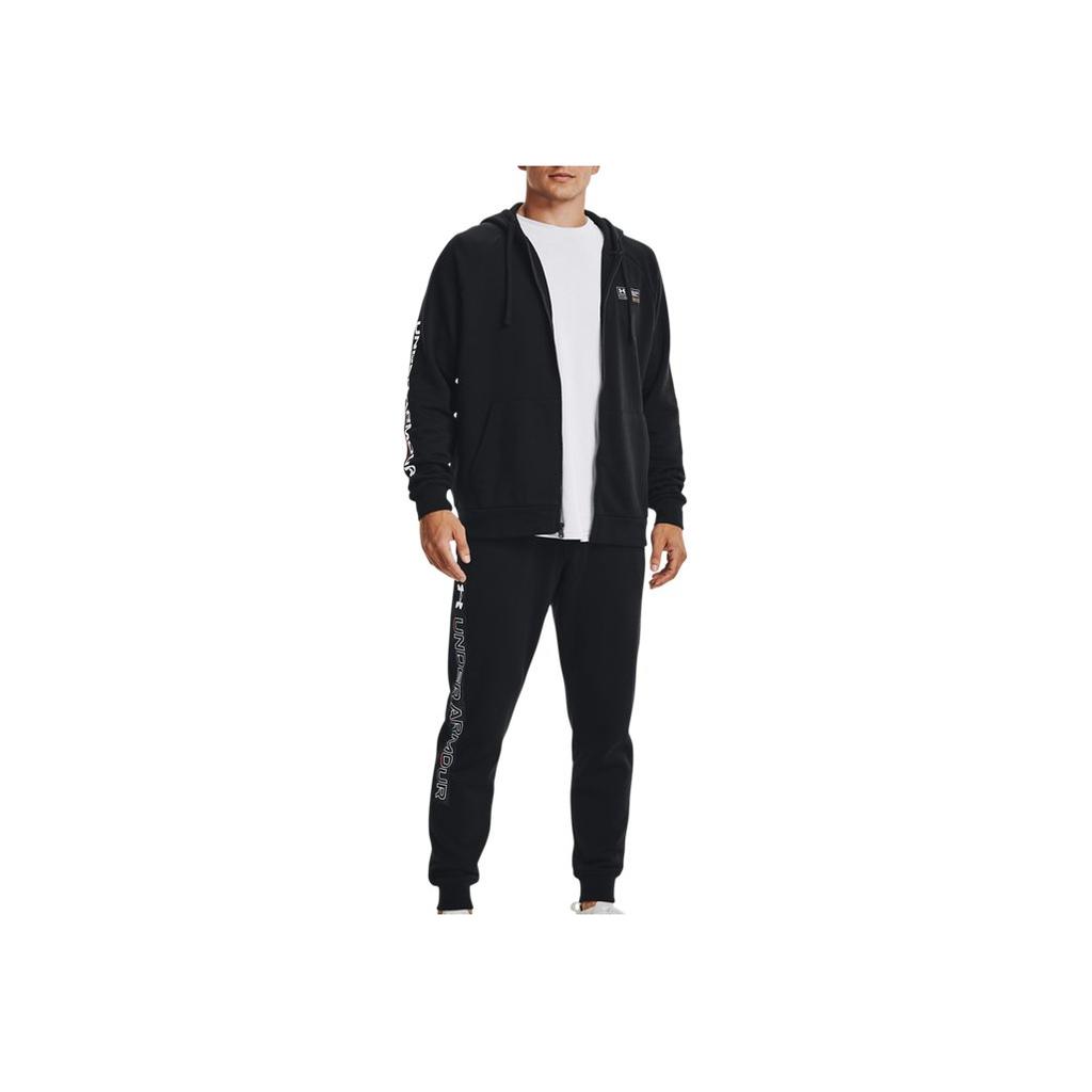 Under Armour Rival Printed Zip-Up Hoodie Men Hoodies Black 1370344-001