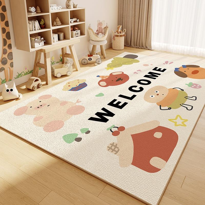 Cute Animal Pig Patterns Carpet Children's Bedroom Crawl Soft Mat Non Slip Sofa Floor Large Area Decor Rug Home Indoor Doormats
