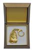 Shih Tzu, Chrysanthemum Dog - Gilded key ring with dog in gift box, handbag decoration, luxury accessory by Art-Dog brand
