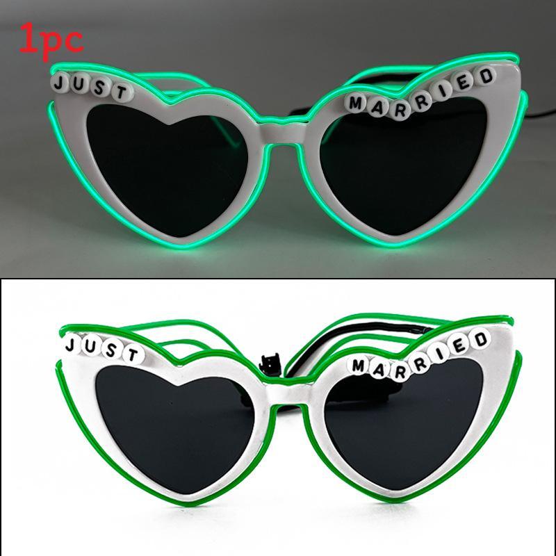 Led Heart Shaped Sunglasses For Women Men Party Fashion Decoratives Midnight Pink Frame