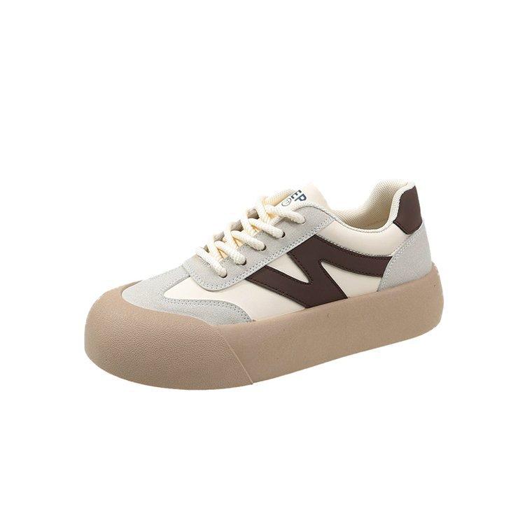 2025 Autumn New Fashion Korean Version of Simple Sports Little White Shoes Casual Retro Ugly Cute Running Board Shoes