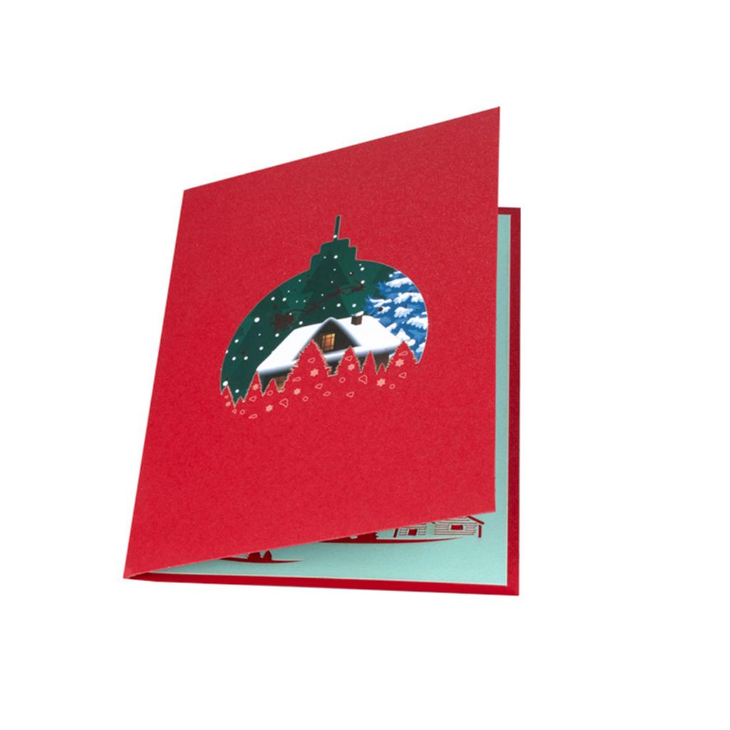 Foldable 3D Christmas Popup Greeting Card with Envelope Stylish Handmade Festives Surprise Card for Family and Friend