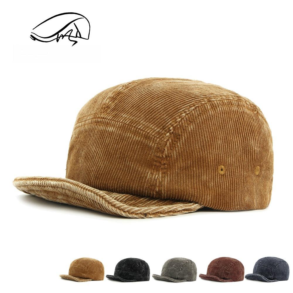 1pc Casual Solid Color Baseball Corduroy Caps for Men Women Soft Top Short Brim Baseball Hat Male Female Adjustable Snapback Cap