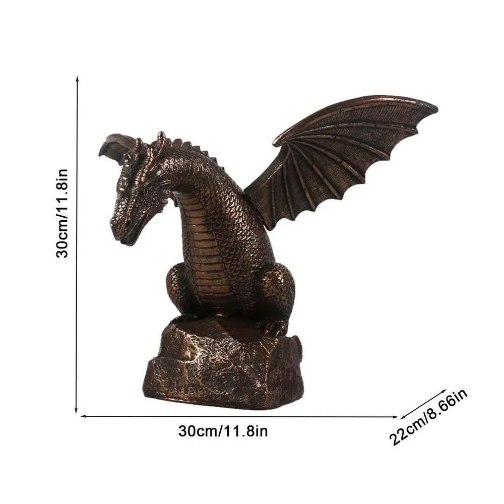 Realistic Garden Fountain Dragon Statue Dragon Pattern Resin Fountain Spray Dragon Retro Water Spray Dragon Home