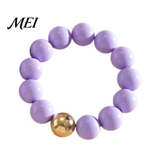 Female Bracelet Beaded Jewelry for Women, Acrylic Big Beads Choker Necklace, Round Stretch Bracelet, Summer Retro Accessory Necklace