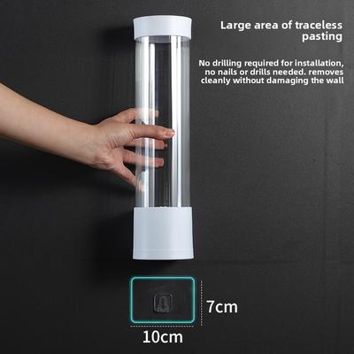 Wall-mounted Disposable Cup Dispenser, Automatic Paper Cup Holder, Household Water Dispenser Cup Holder, Hole-free Cup Rack