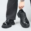 Autumn and winter new men's shoes platform heightening derby shoes men's retro business commuting fashion versatile casual big head leather shoes