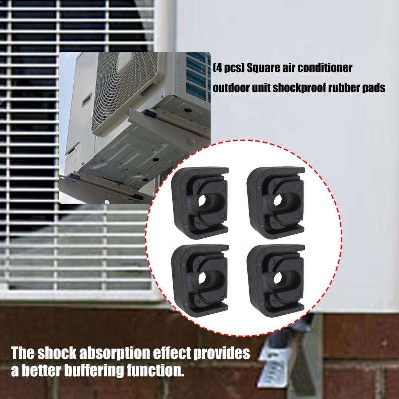 Heavy Duty Rubber Shock Absorbers for Square Air Conditioning Outdoor Units Vibration Reduction Universal Compatibility