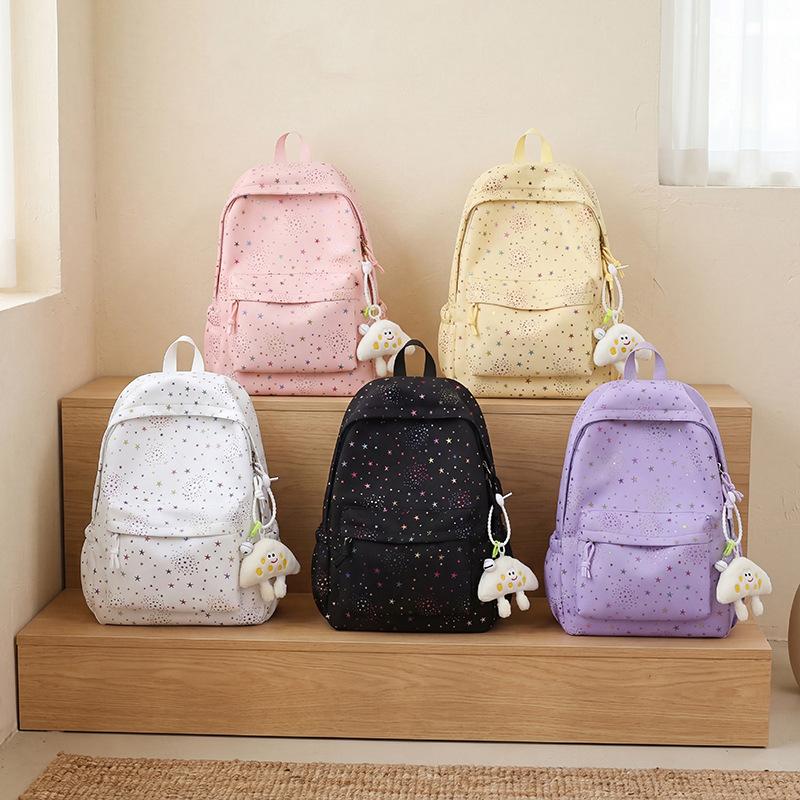 Schoolbag New college student High school student Junior high school student schoolbag Simple wear-resistant large-capacity backpack Casual women's