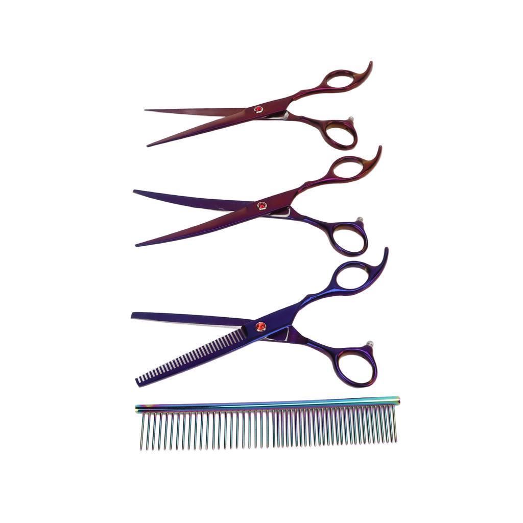 5 Pcs 7 Inch Professional Grooming Scissors Stainless Steel Rabbit Grooming Scissors Set for Small