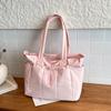 Large Capacity Nylon Tote Bag for Women Lightweight Shopping Shoulder Bag with Multiple Pockets and Zipper Closure for Daily Use