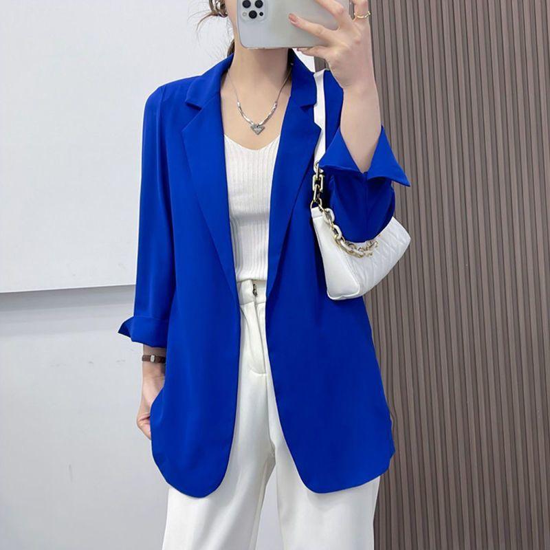 Kleiner Anzugjacke für Damen Koreanischer Sommer Dünn Locker Chiffon Anzugoberteil Sonnenschutzjacke