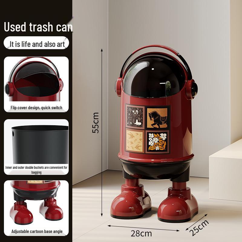 

High-End Large Capacity Trash Can with Lid for Kitchen, Living Room, and Bedroom