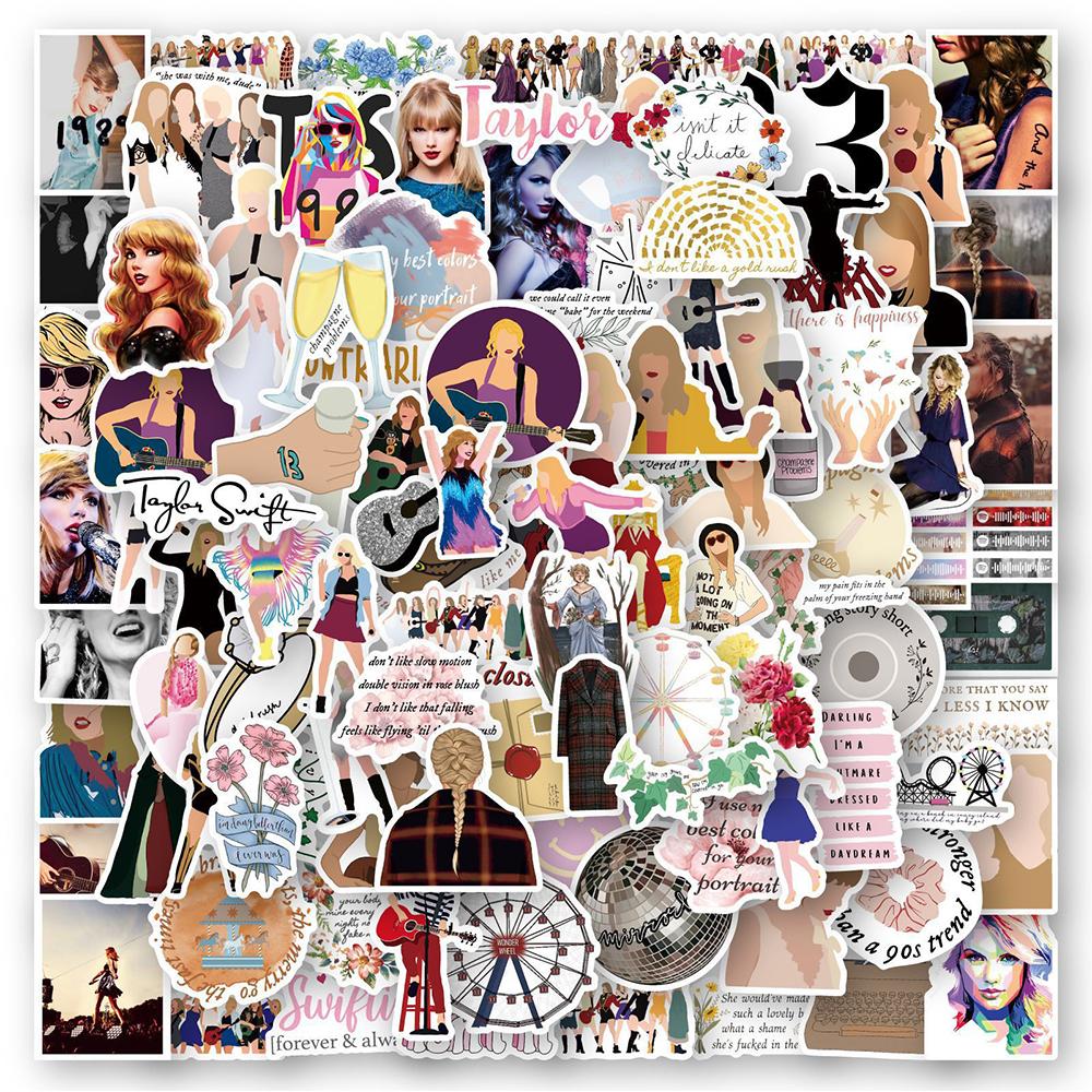 100pcs Singer Taylor Swift Stickers for Teens Water Bottles Computer Travel Case