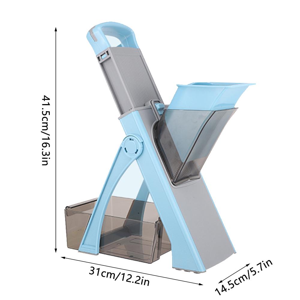 Safe Vegetable Slicer Adjustable Vegetable Chopper With 4 Modes Dicer, Julienne Kitchen Chopping Artifact (skyblue)