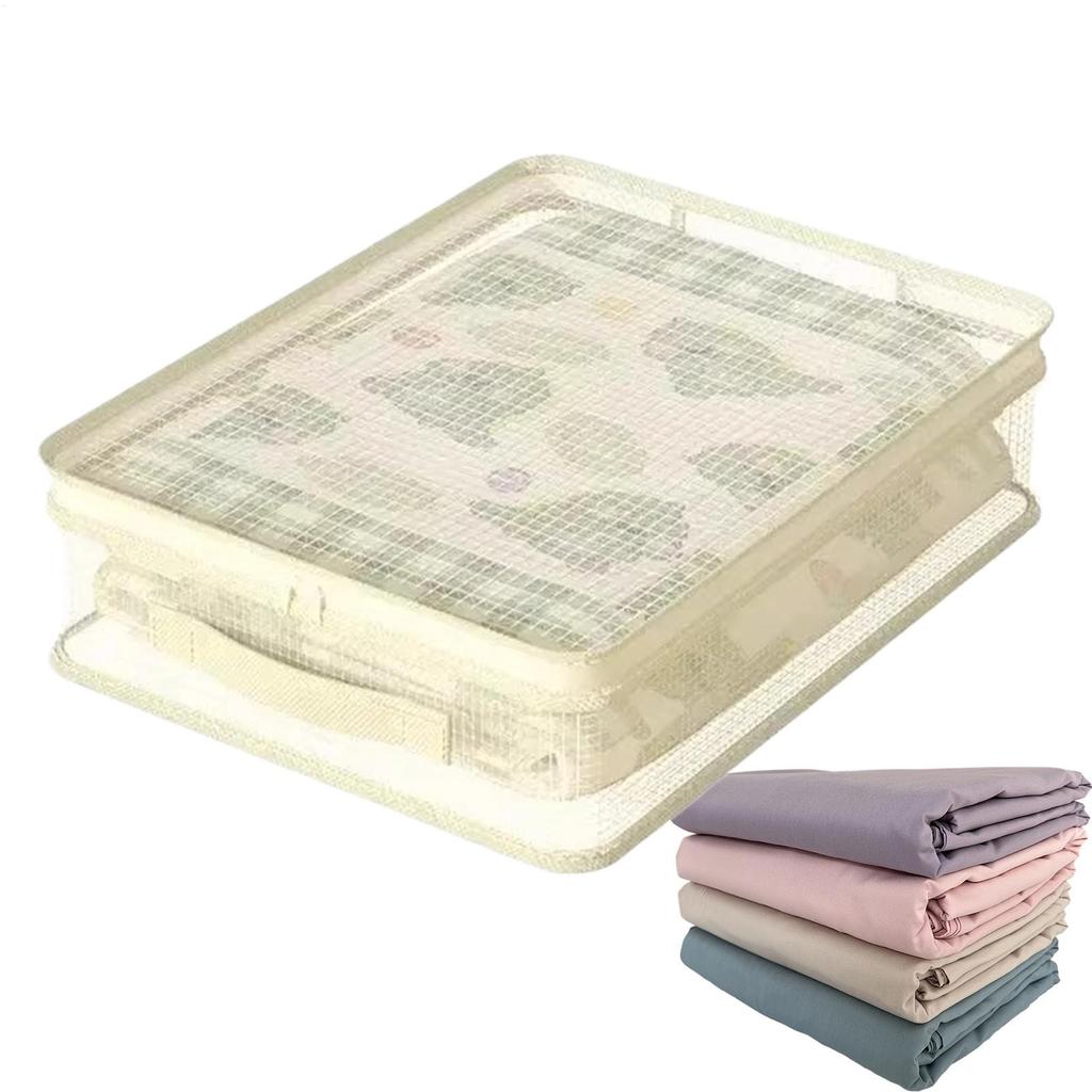 Sheet Storage Organizer Stackable Container Bag with Handle Bedding Storage for Closet Dorm Bedroom Home Duvet Covers Blanket
