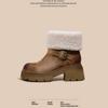 Women's Large Size Soft Sole Heightening Winter Warm Fur One Anti-slip Snow Boots Padded Lined Ankle Boots Outdoor Sports Cotton Boots