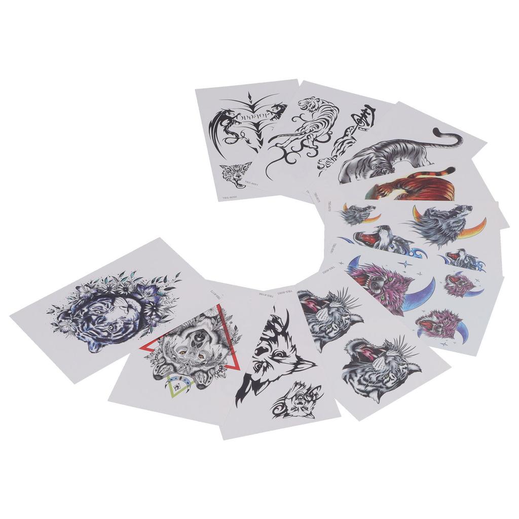 10pcs Temporary Tattoos Stickers Waterproof Long Lasting Fake Tattoo Stickers Set