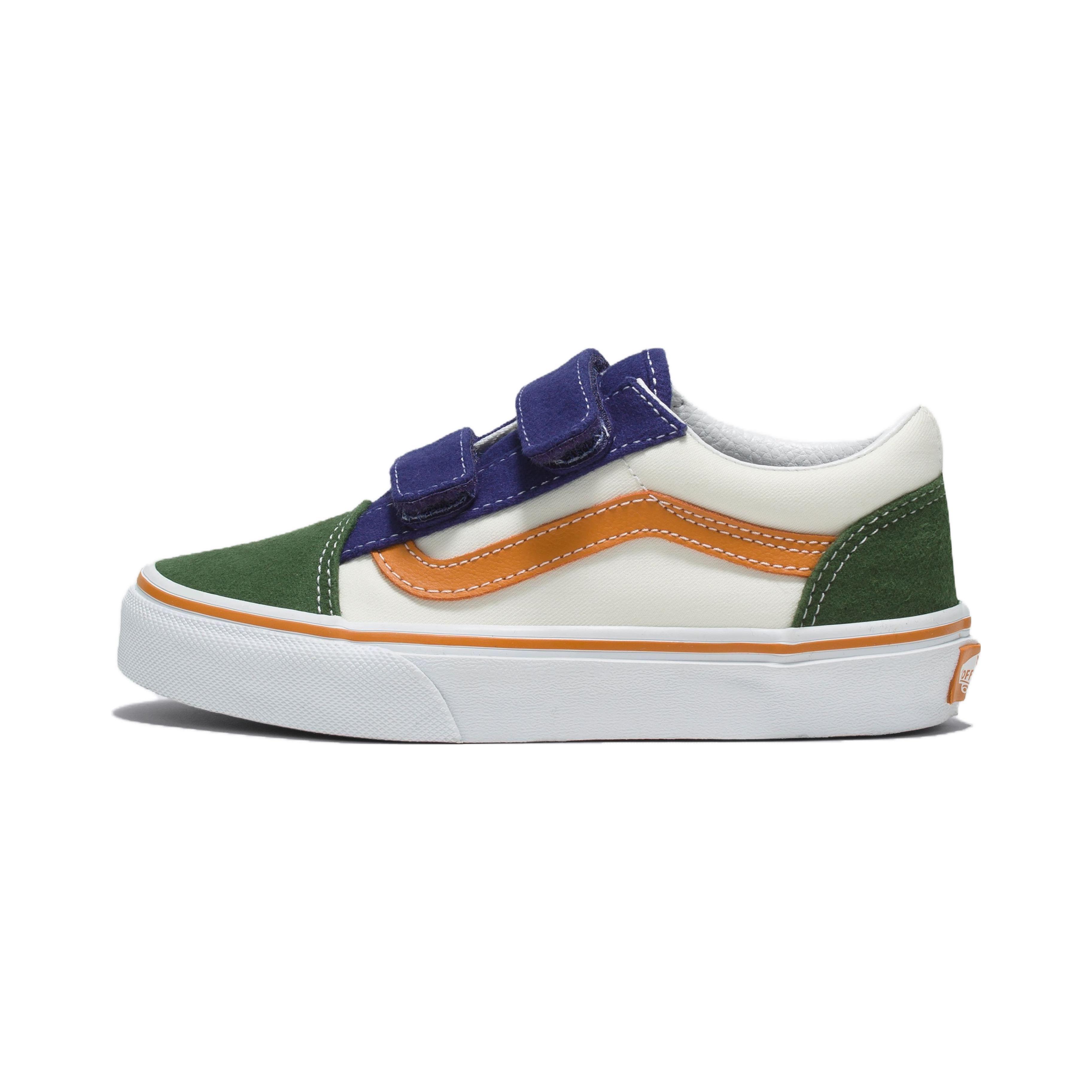 

Vans Old Skool V Повседневные Удобные Прочные Дышащие Низкие Детские Кеды для Скейтбординга Детские кроссовки Белый Зеленый VN0A38HD6GL 27