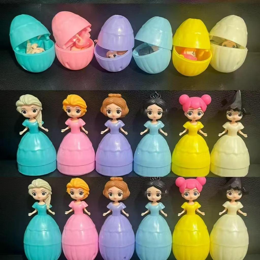 Ostereier Spielzeug - Bedruckte Plastik-Öffnungseier mit DIY-Hasen Gashapon Geschenken