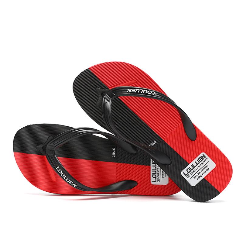 

New flip-flops men s outer wear seaside casual outdoor sandals non-slip slippers beach men s summer sandals 39 красный