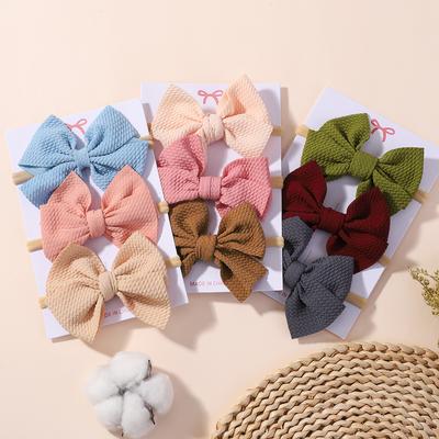 3pcs Baby Girl Bows Headband Newborn Cotton Hairband Accessory Kids HairBand Outdoor Toddler Children HeadWrap Hair Accessories