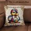 2D Colorful & Adorable Duck-Patterned Pillow Covers Pattern Cushion Cover Suitable For Sofa Bedroom Car Pillow Cover