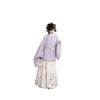 Womens Ming Dynasty Style Hanfu Set: Round Collar Top With Wide Sleeves Printed Skirt Embroidered Floral Design Four Season