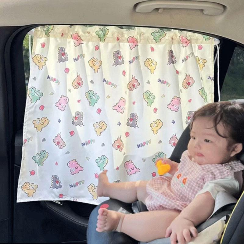 Suction Cup Curtain In The Car Window Sunshade Cover Cartoon Universal Side Window Sunshade UV Protection For Kid Baby Children