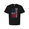 American Flag Rocket Graphic Unisex T Shirt With Just Here To Bang Text Patrioti