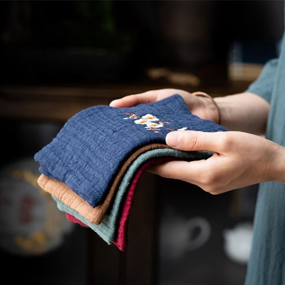 Embroidery Cleaning Rag Lightweight Cotton and Linen Tea Towels Practical Tea Cloth