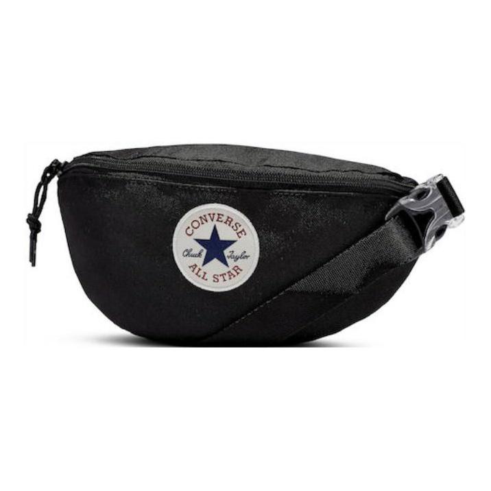 Converse Sling-Tasche Reißverschluss Stoff Brusttasche Hüfttasche Regular Unisex Partner-Stil Schwarz Unisex-Taschen 10019907-A05