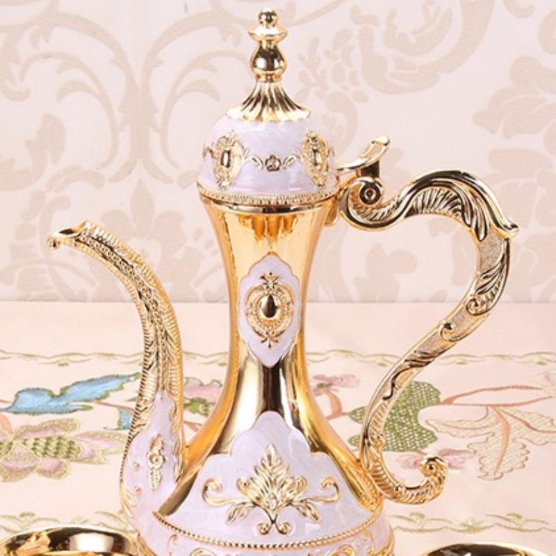 European Wine Set, Alloy Home Wine Pot Set, Multi-Color Optional Metal  Vintage Wine , Home Living Room Decoration,1Set