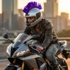Motorcycle Helmet Decorative Wig, European And American , Suitable For Both Men And Women Riders, Mohawk/cockscomb , Funny Prop And Headwear For Event
