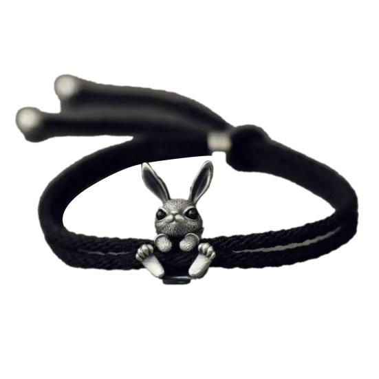 Adjustable Rope Chain Bracelet Bunny Decor Easter Bracelet Easy to Wear Bracelet Animal Lucky Jewelry Accessory