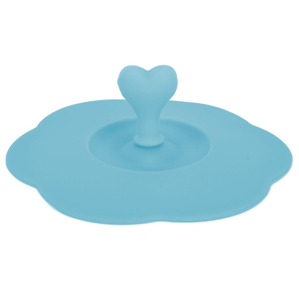 Silicone Lid Dustproof Heat Resistant Hot and Cold Beverage Cup Lid for Kitchen HomeBlue