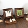 Scandinavian Inspires Wooden Jewelry Presentation Stand Velvets Lining Earrings Ring Accessories Holder