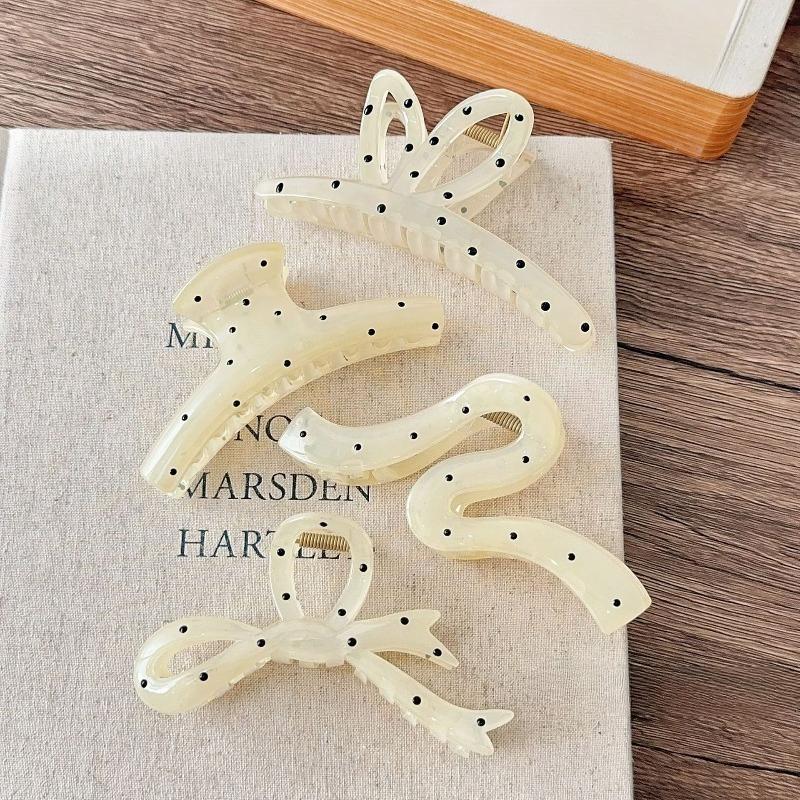 Korean Version of The Polka Dot Hair Clip Women's New Half-caught Hair Clip Headdress Hairpin Clip Disc Hair Clip Summer Hair Accessories