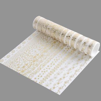 12 Rolls/Set Golden Plant Flower Washi Tape DIY Gold Foil Decorative Adhesive Tape Sticker Scrapbooking Diary Planner Stationery
