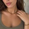European and American Simple Oval Flower Handmade Chain Bracelet Necklace Fashion Trend
