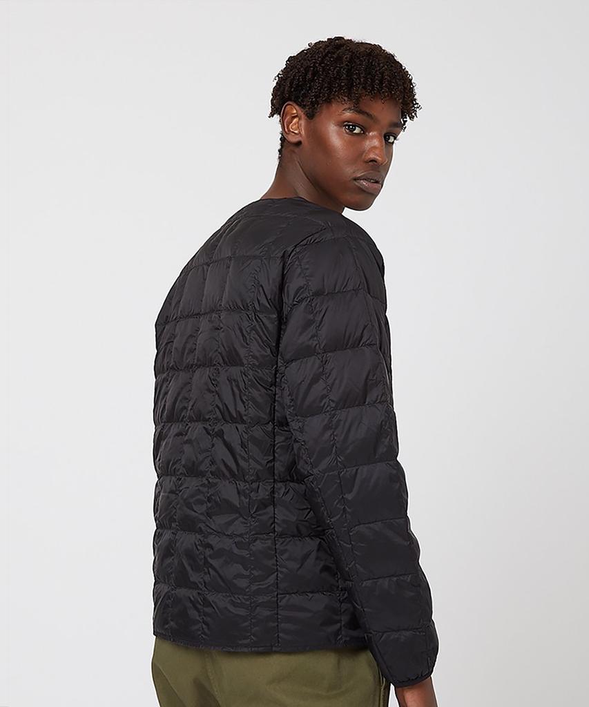 Taion Crew Neck Button-Down Lightweight Padded Jacket Black
