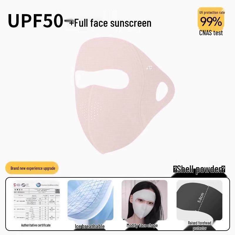 Sunscreen Ice Silk UV Protection Face Mask for Women – Full Coverage for Summer Cycling & Driving