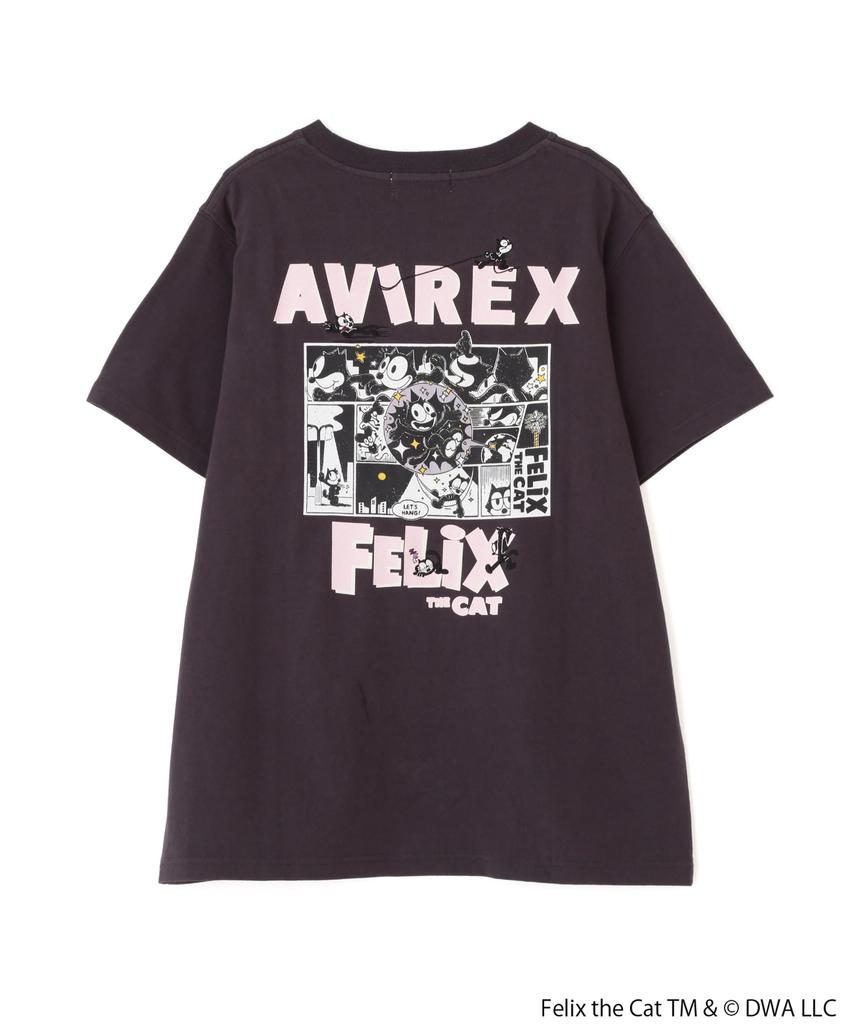 Avirex FELIX COMICS Size T-SHIRT, Women's, S, 010, Black, 783-5135610