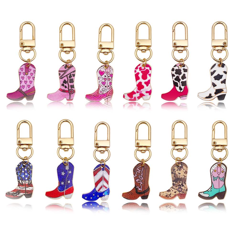 Retro Alloy Denim Boots Keychains & Charms: Unique Women's Accessories