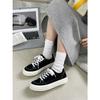 Thick-soled White Canvas Shoes Women's 2025 New Super Fire Little White Shoes Versatile Casual Shoes Soft Baseplate Shoes with Skirts