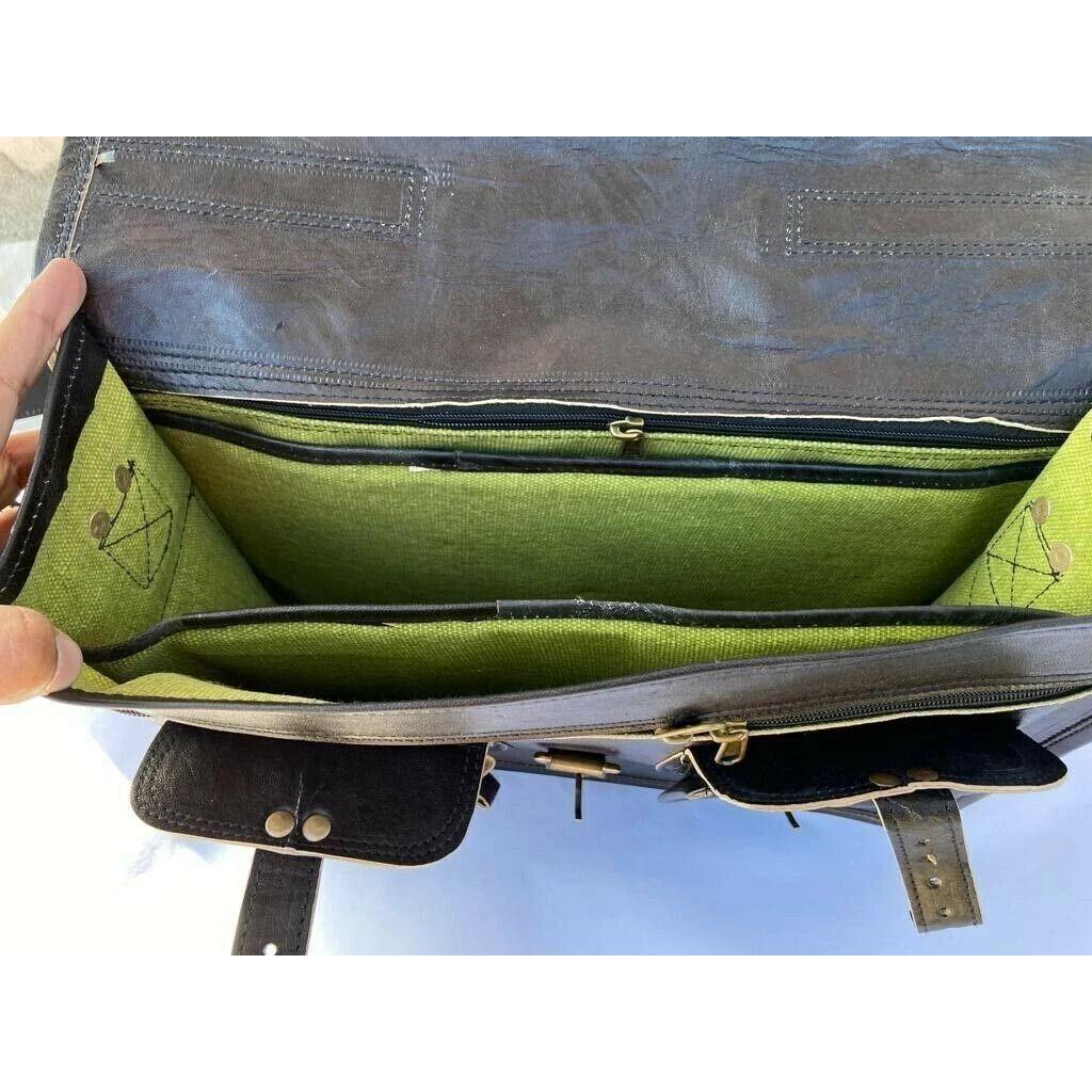 Men's Genuine Leather Vintage Laptop Handmade Briefcase Bag Satchel Messenger