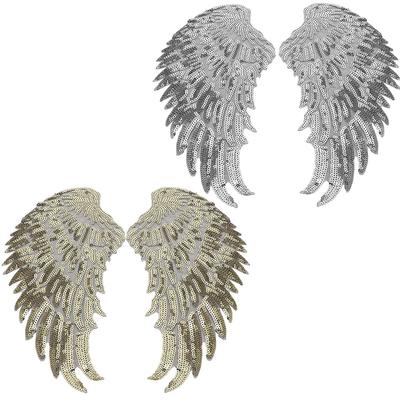 2 Paare DIY Kleidung Flügel Pailletten Patch Applikation Kleidung Kleid Rock Dekorative Accessoires