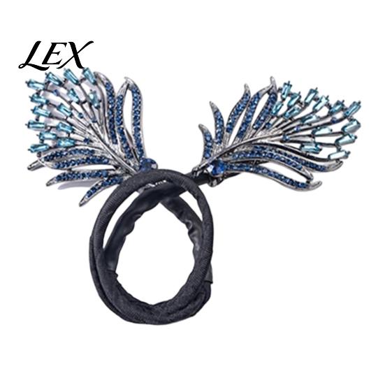 Hair Bun Pin Pin, Blue Feather Decor Maker Hairpin, Metal Hairpin Construction Accessory for Work Gym Dance Formal Events Styling Tools