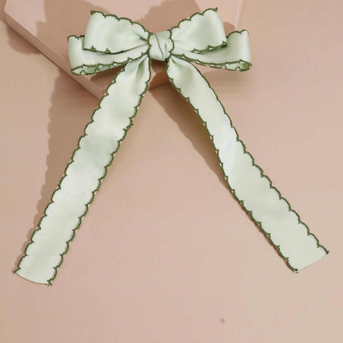 

Lystrfac New Fabric Wavy Ribbon Hair Bow Hairpin for Women Girls Hair clips Black White Bow Top Clip Female Hair Accessories